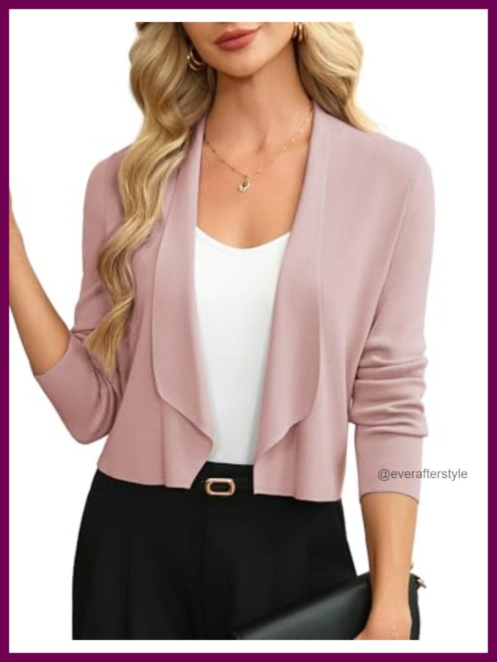 Cropped Knit Sweater Blazer Shawl Collar Cardigan Shrug Business Casual
